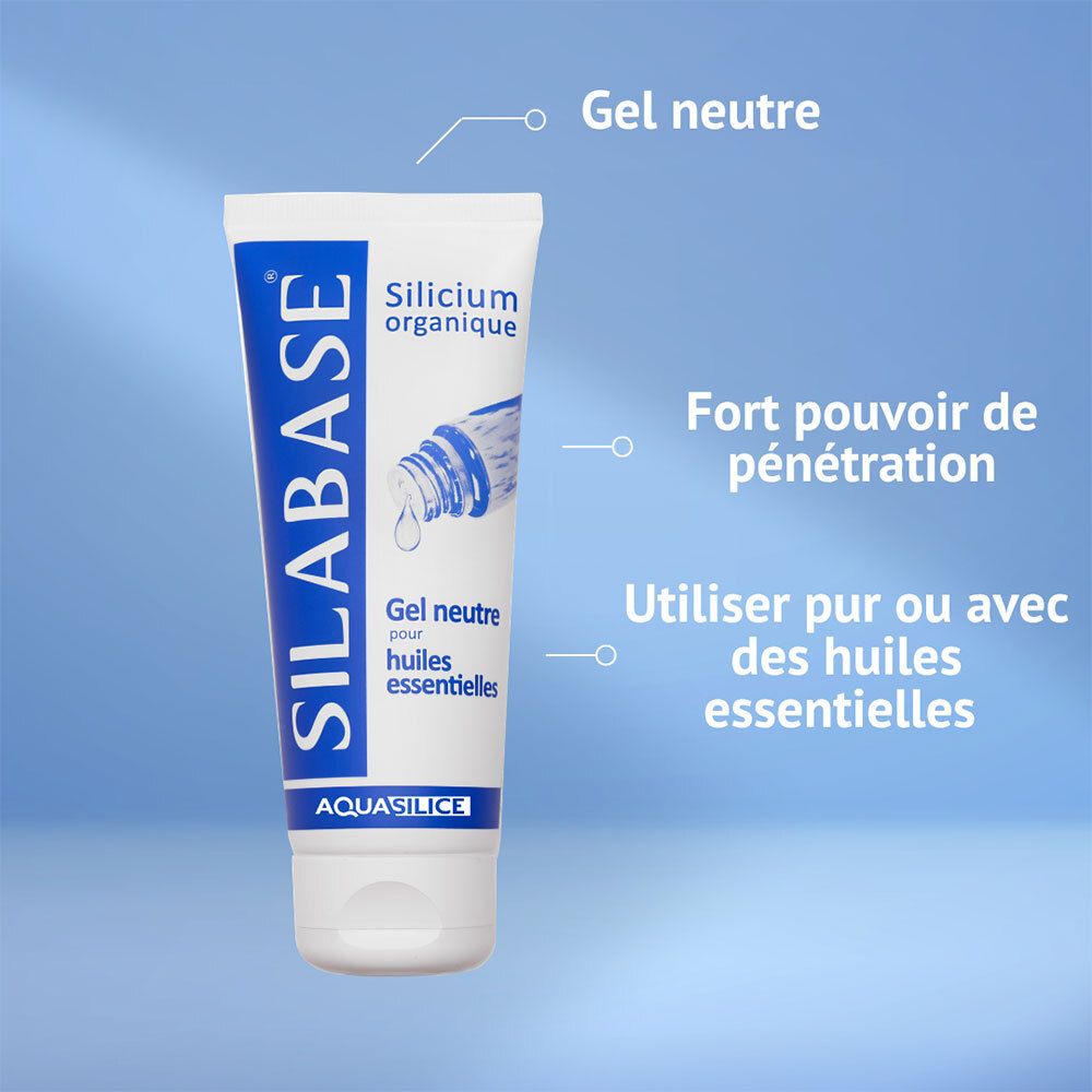 Tube Aquasilice Gel Neutre : Silicium Organique, Gel Neutre pour huiles essentielles, forte pénétration.