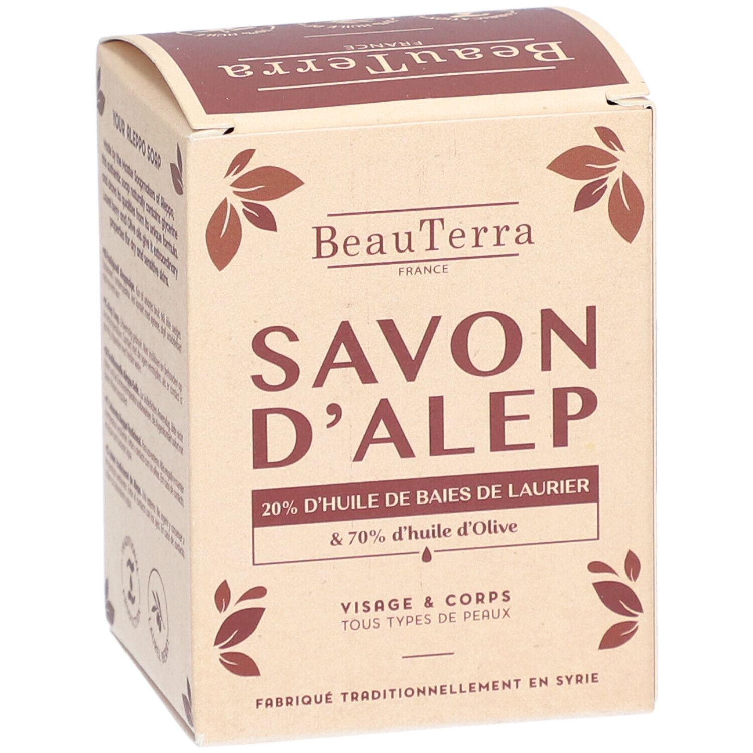 BeauTerra Savon d'Alep - Huile de Baies de Laurier