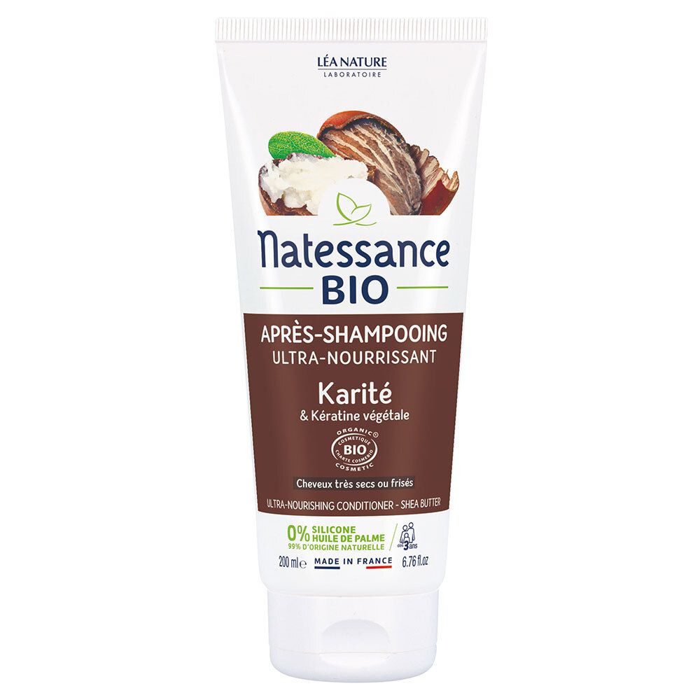 Natessance Après-Shampooing Ultra-Nourrissant Karité Bio et Kératine Végétale