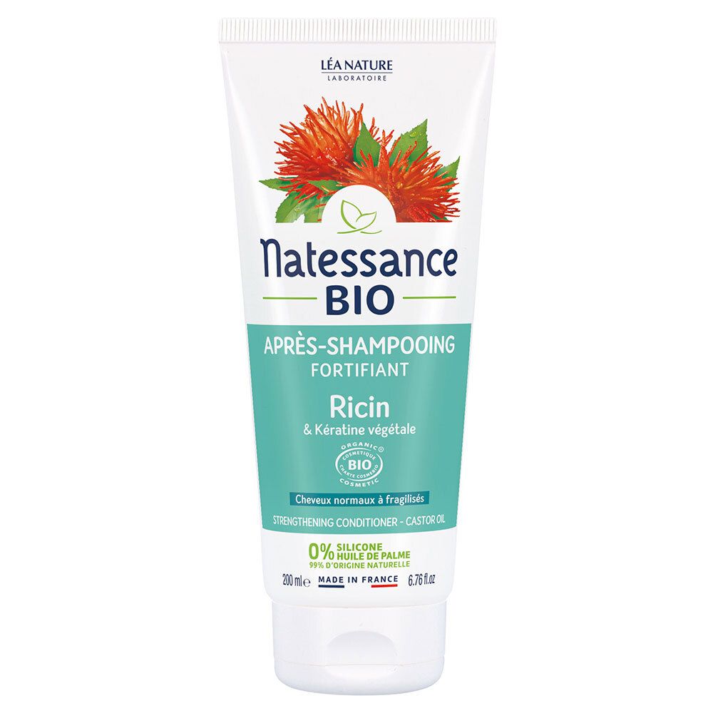 Natessance Après-Shampooing Fortifiant Ricin Bio et Kératine Végétale