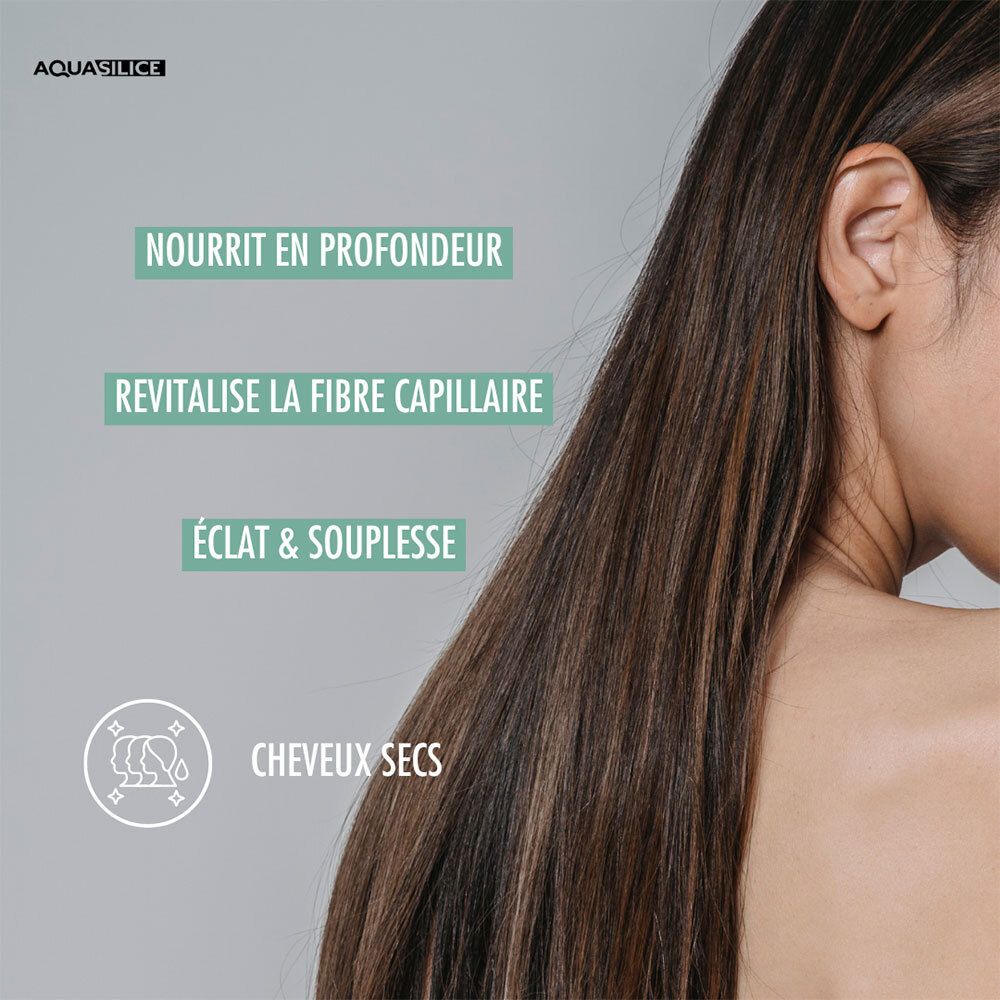 Masque capillaire AQUASILICE CapilSil pour cheveux secs : nourrissant, illuminant, réparateur.