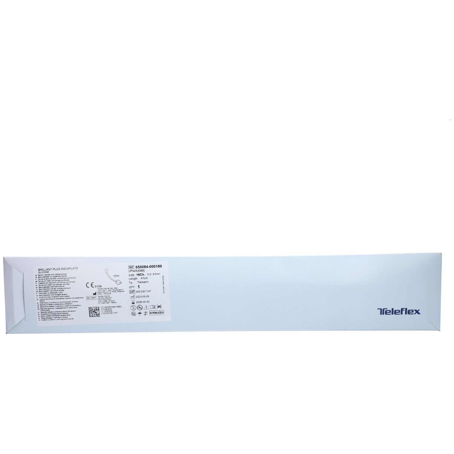 RUSCH BRILLANT PLUS AQUAFLATE - Sonde vésicale Foley béquillée type tiemann, avec seringue
