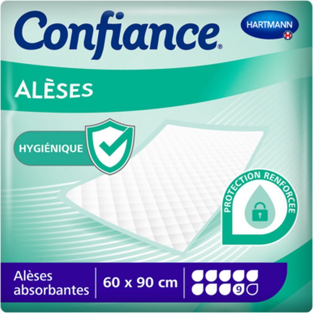CONFIANCE ALÈSE 9G - Alèse absorbante, intraversable à usage unique, sans latex  - sac 25
