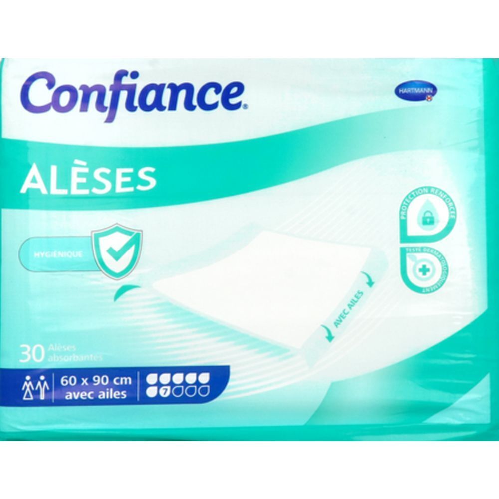 CONFIANCE ALÈSE 7G - Alèse absorbante avec aile, intraversable à usage unique, sans latex