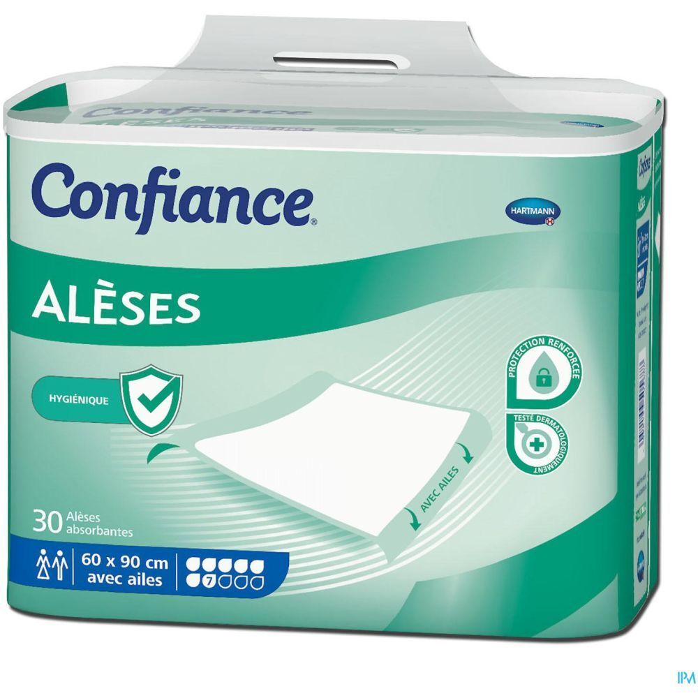 CONFIANCE ALÈSE 7G - Alèse absorbante avec aile, intraversable à usage unique, sans latex