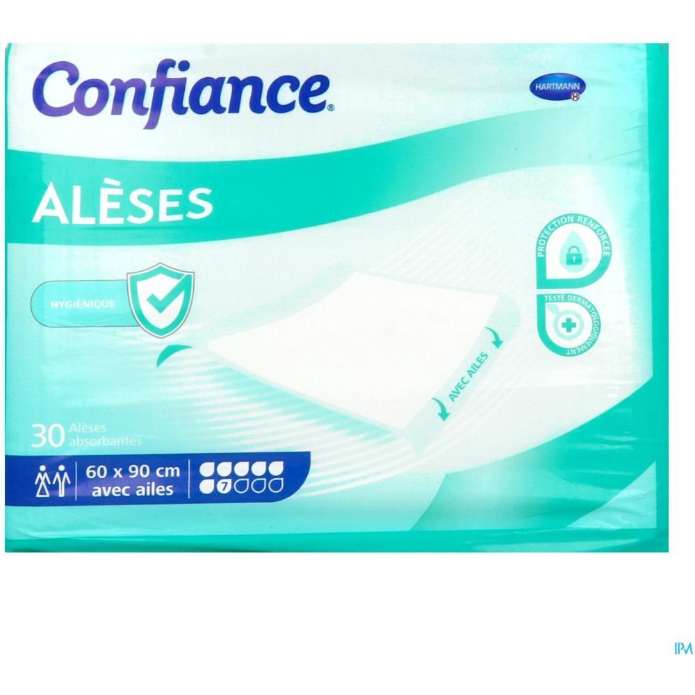 CONFIANCE ALÈSE 7G - Alèse absorbante avec aile, intraversable à usage unique, sans latex