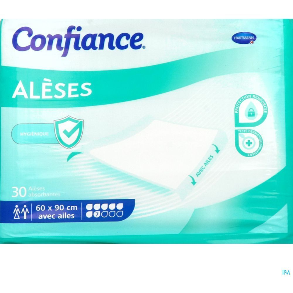 CONFIANCE ALÈSE 7G - Alèse absorbante avec aile, intraversable à usage unique, sans latex