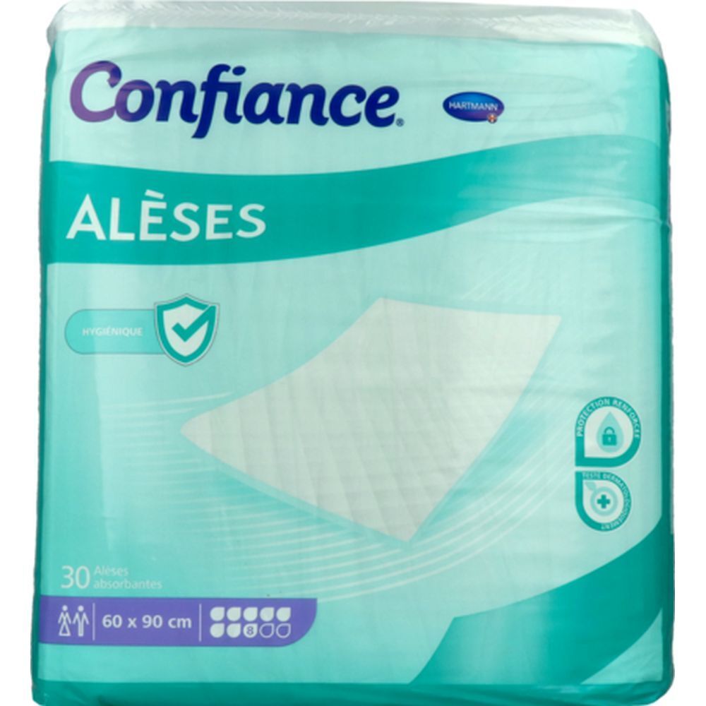 CONFIANCE ALÈSE 8G - Alèse absorbante, intraversable à usage unique, sans latex  - sac 30