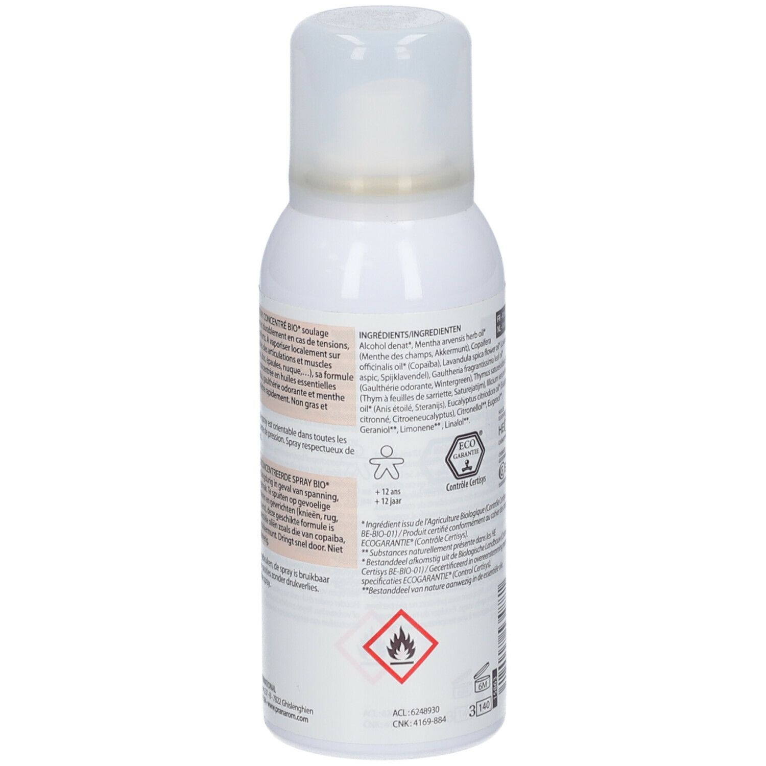 Pranarôm AROMALGIC Muscles et Articulations Spray concentré corps bio