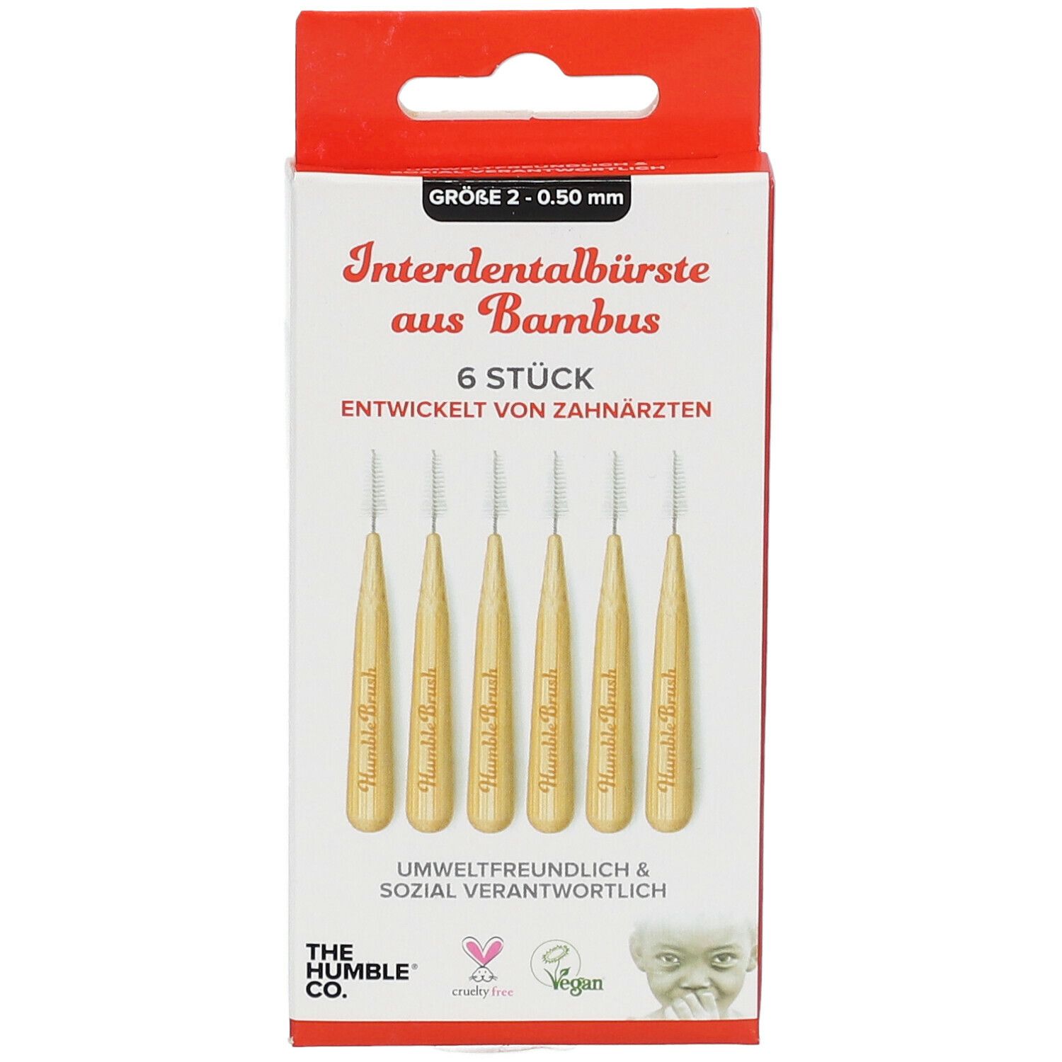 The Humble Co. Humble Interdental Brush® Brossette interdentaire en bambou Taille 2 - 0,5 mm