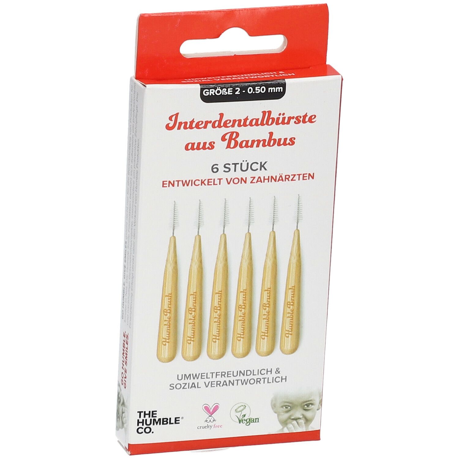 The Humble Co. Humble Interdental Brush® Brossette interdentaire en bambou Taille 2 - 0,5 mm