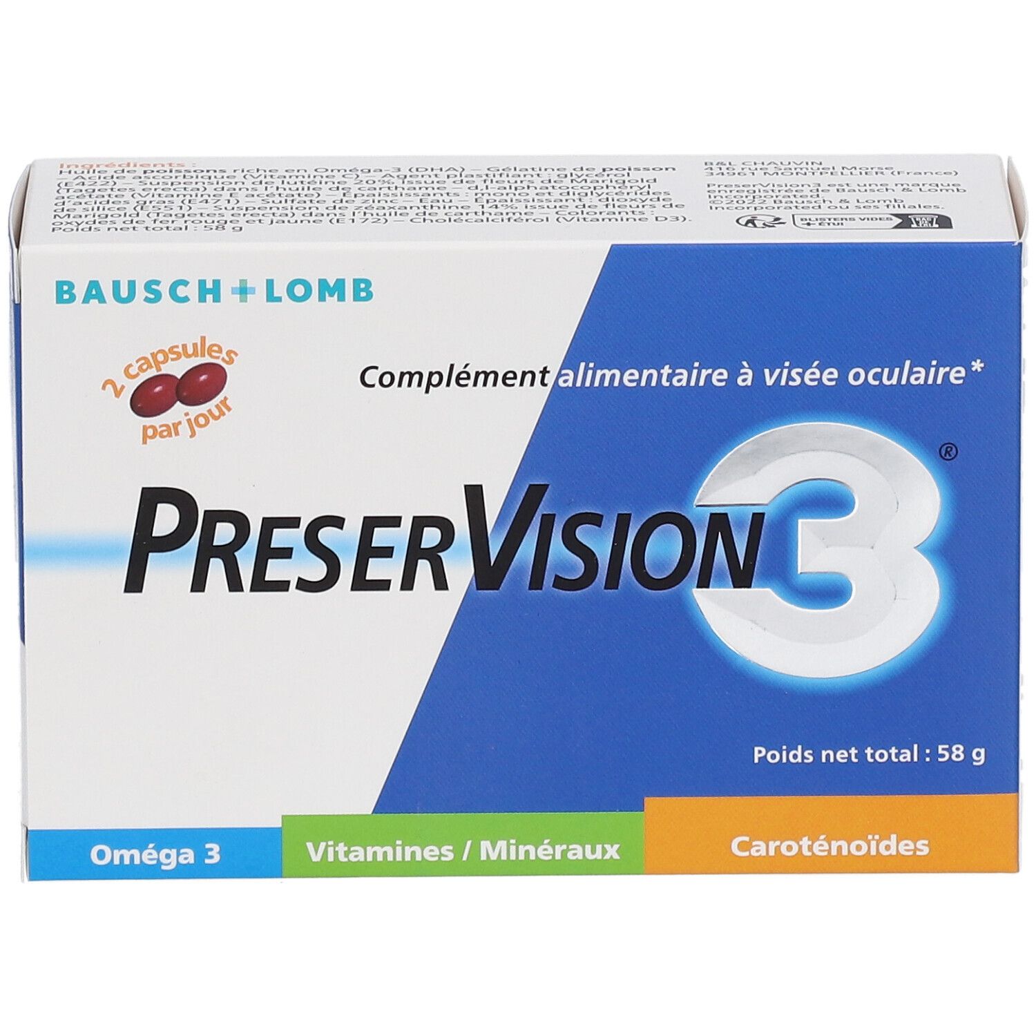 PreserVision3 60 Capsules 1 Mois