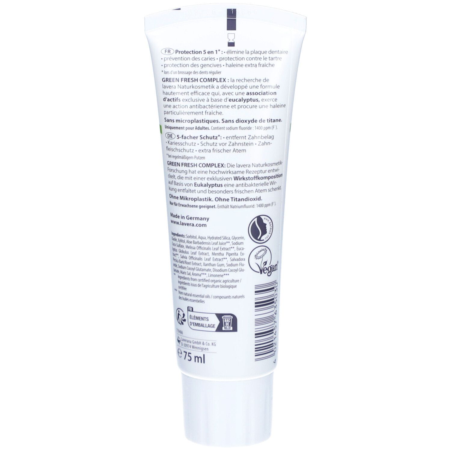 LAVERA Complete Care Dentifrice à la menthe