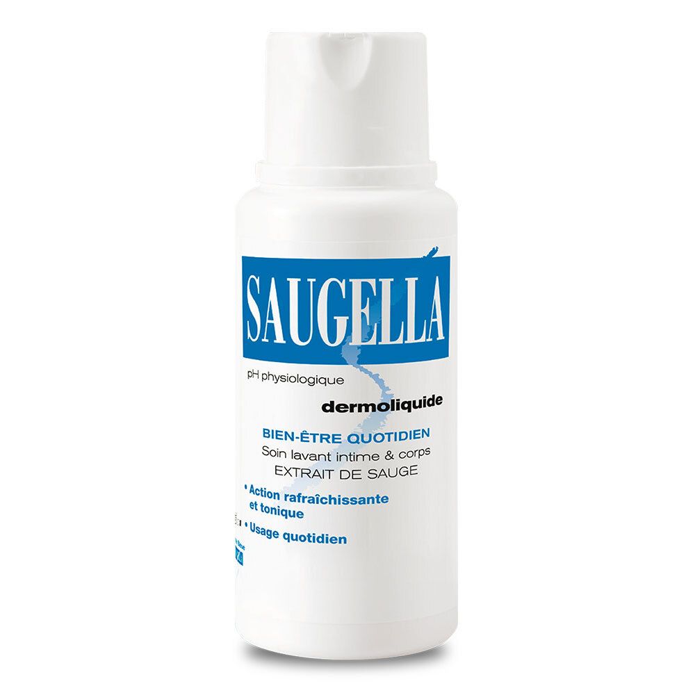 Saugella - Dermoliquide - Soin lavant pour l’hygiène intime quotidienne des femmes adultes - à base d’extrait de Sauge - Assure le bien-être intime quotidien - Flacon 250 ml