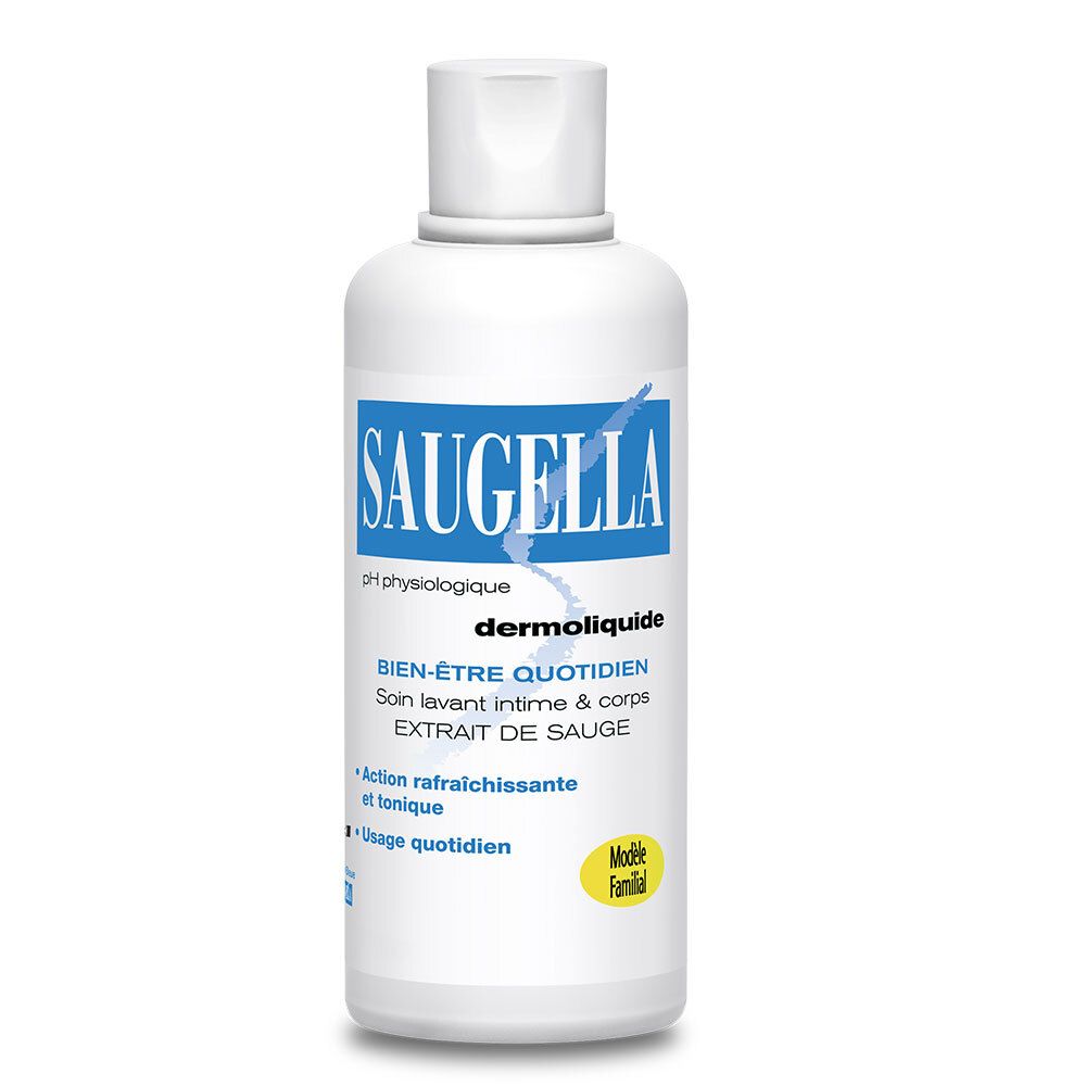 Saugella - Dermoliquide - Soin lavant pour l’hygiène intime quotidienne des femmes adultes - à base d’extrait de Sauge - Assure le bien-être intime quotidien - Flacon 750 ml