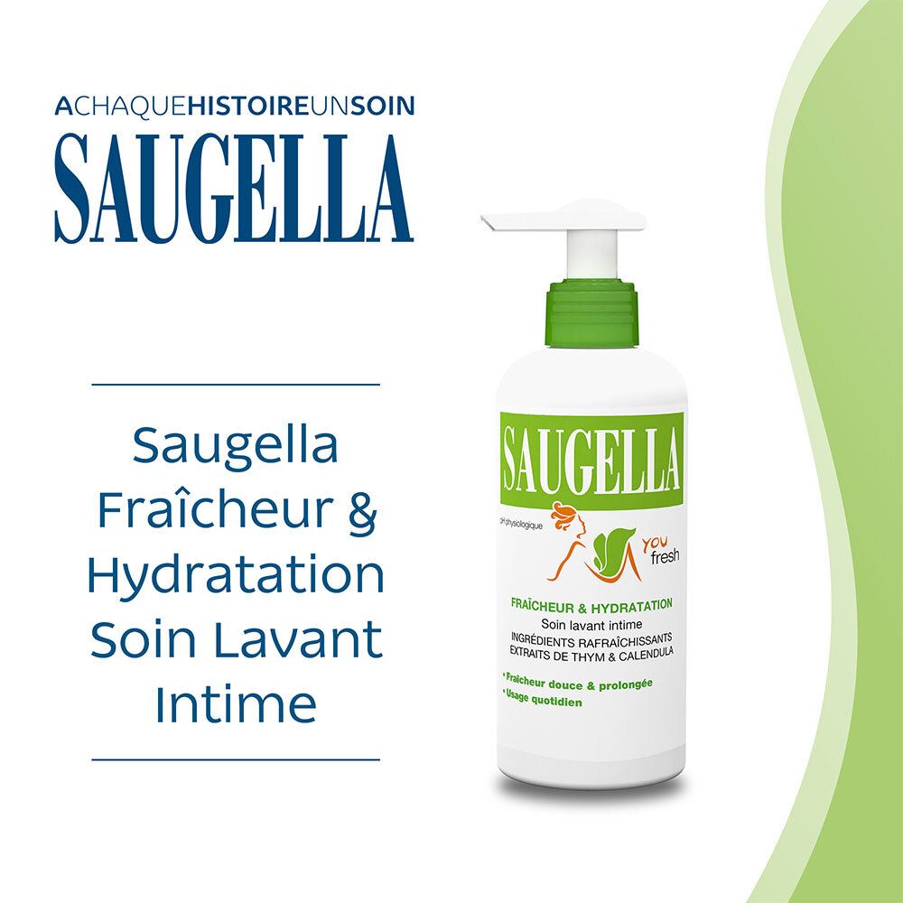 Saugella YouFresh – Soin lavant intime – Fraîcheur – Extraits de thym, de menthol & calendula – Préserve l’équilibre intime – Pour adolescentes et jeunes femmes – 200 ml