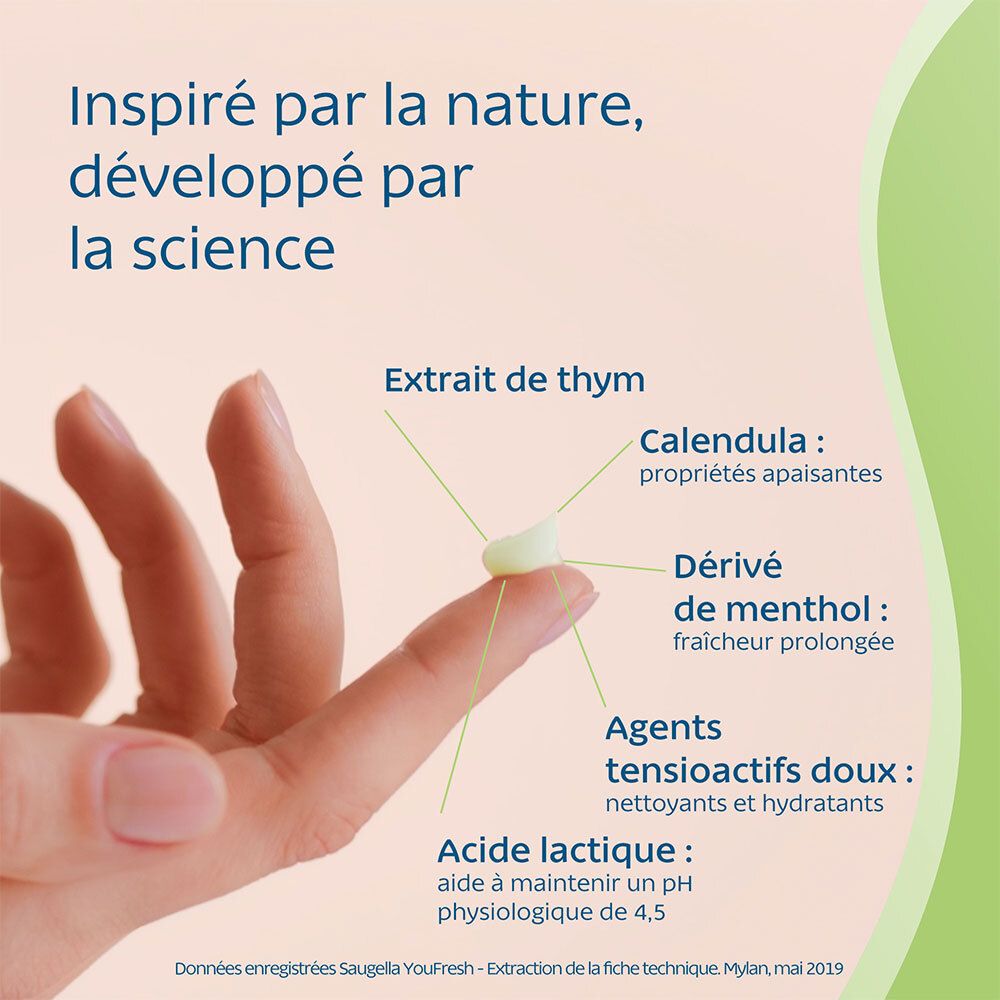 Saugella YouFresh – Soin lavant intime – Fraîcheur – Extraits de thym, de menthol & calendula – Préserve l’équilibre intime – Pour adolescentes et jeunes femmes – 200 ml
