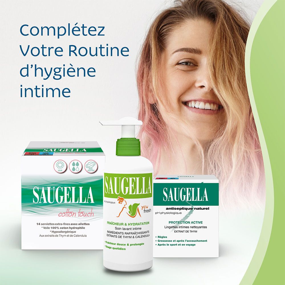 Saugella YouFresh – Soin lavant intime – Fraîcheur – Extraits de thym, de menthol & calendula – Préserve l’équilibre intime – Pour adolescentes et jeunes femmes – 200 ml
