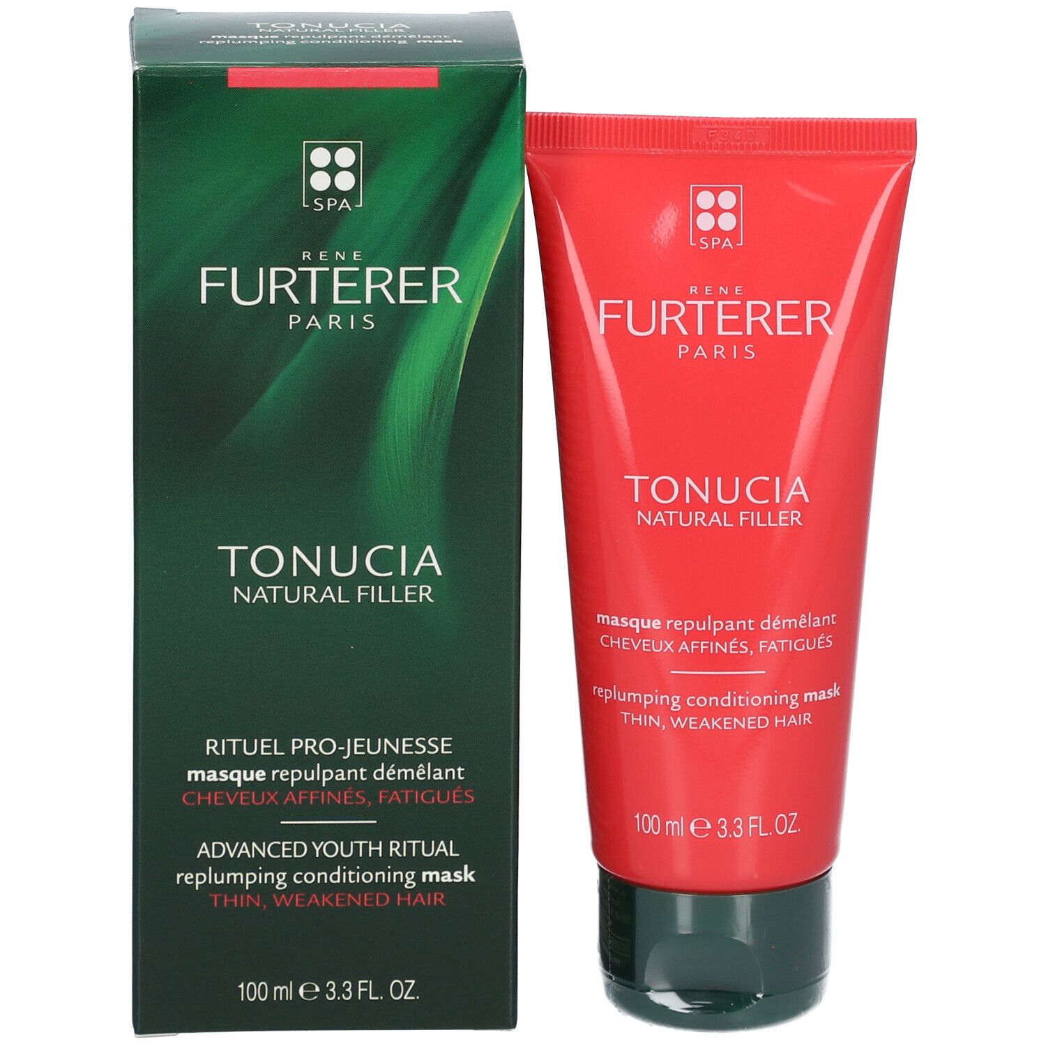 Boîte verte et tube rouge. René Furterer TONUCIA. Texte.