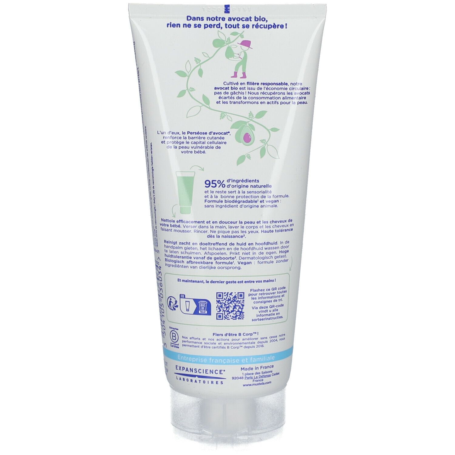 mustela® Bébé Enfant Gel Nettoyant 2 en 1 Peau Normale