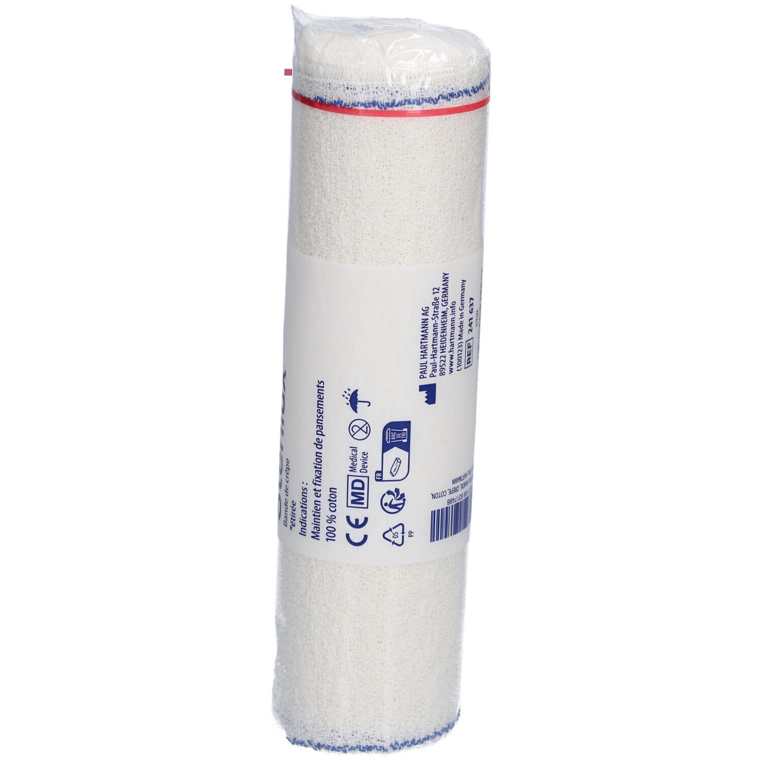 STÉRILUX - Bande de crêpe en coton élastique sous cellophane. 5 m à l'étirage x 20 cm (ref
