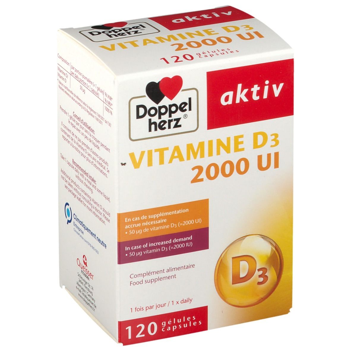 Doppelherz aktiv Vitamine D3 2000 UI
