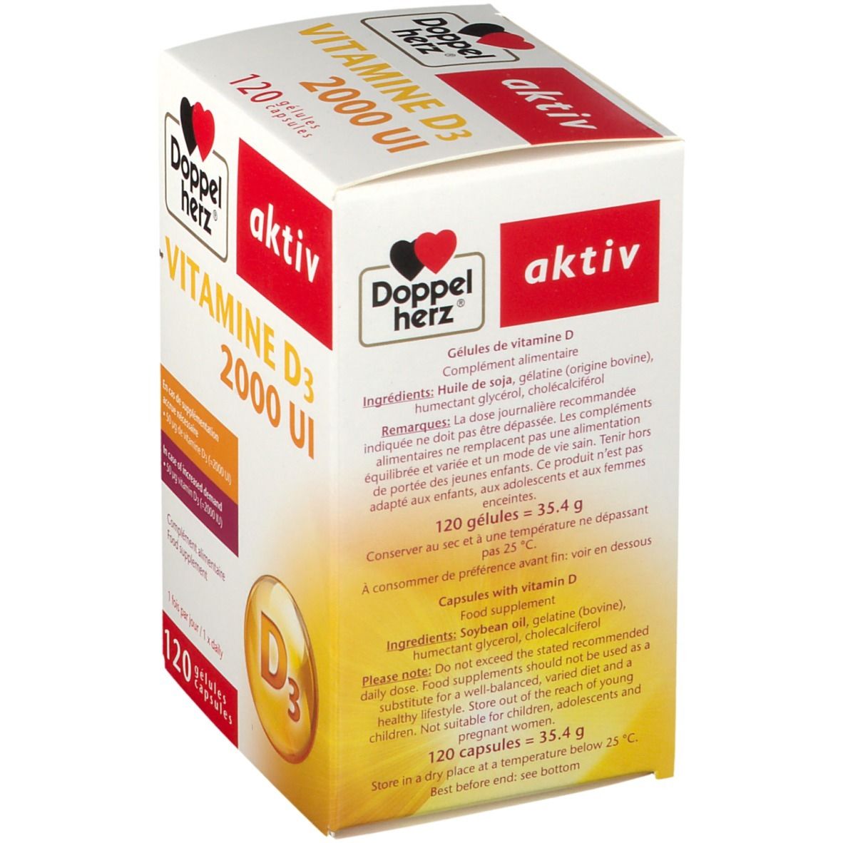 Doppelherz aktiv Vitamine D3 2000 UI