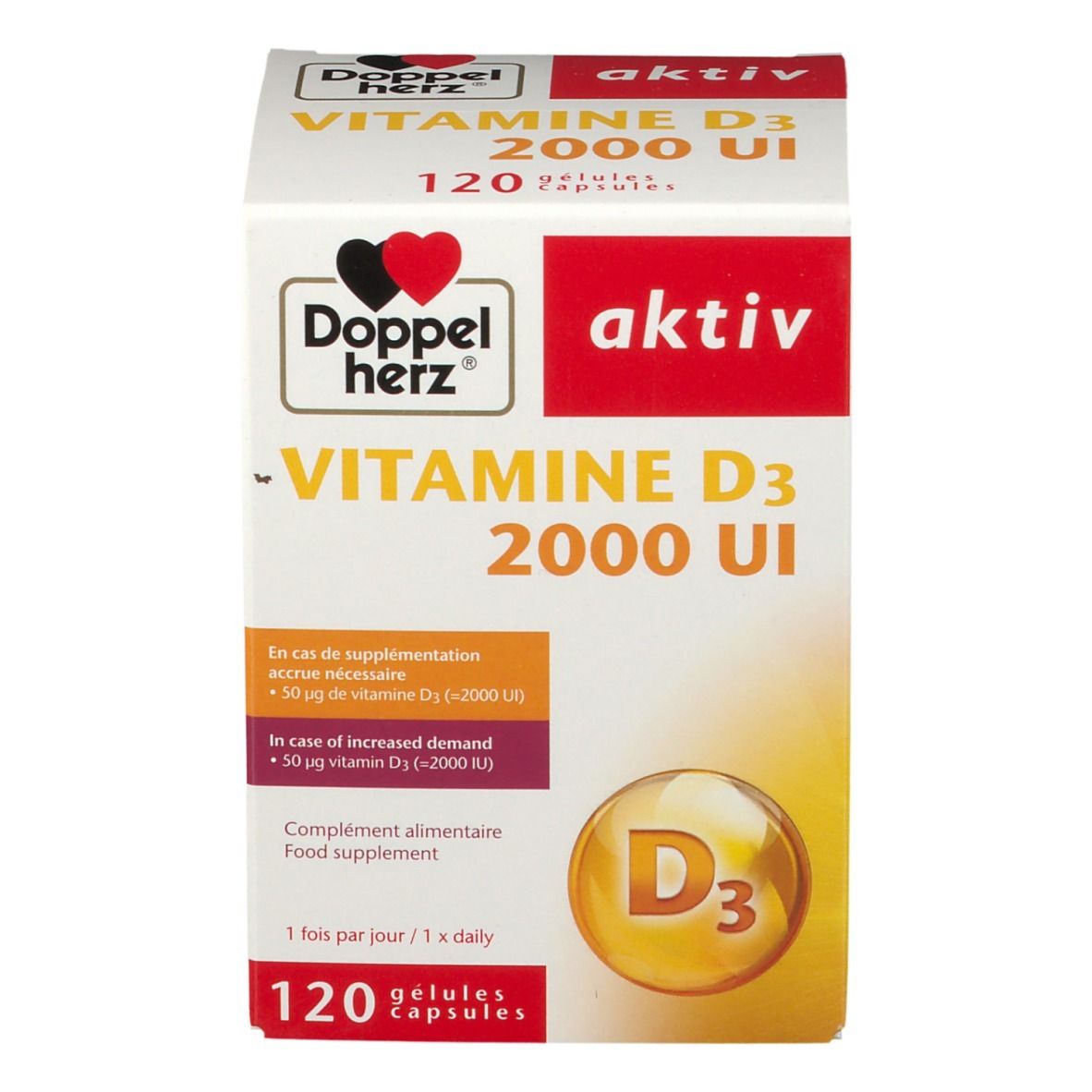 Doppelherz aktiv Vitamine D3 2000 UI