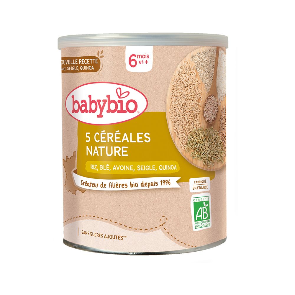 Babybio TROIS CÉRÉALES NATURE BLÉ AVOINE RIZ dès 6 mois