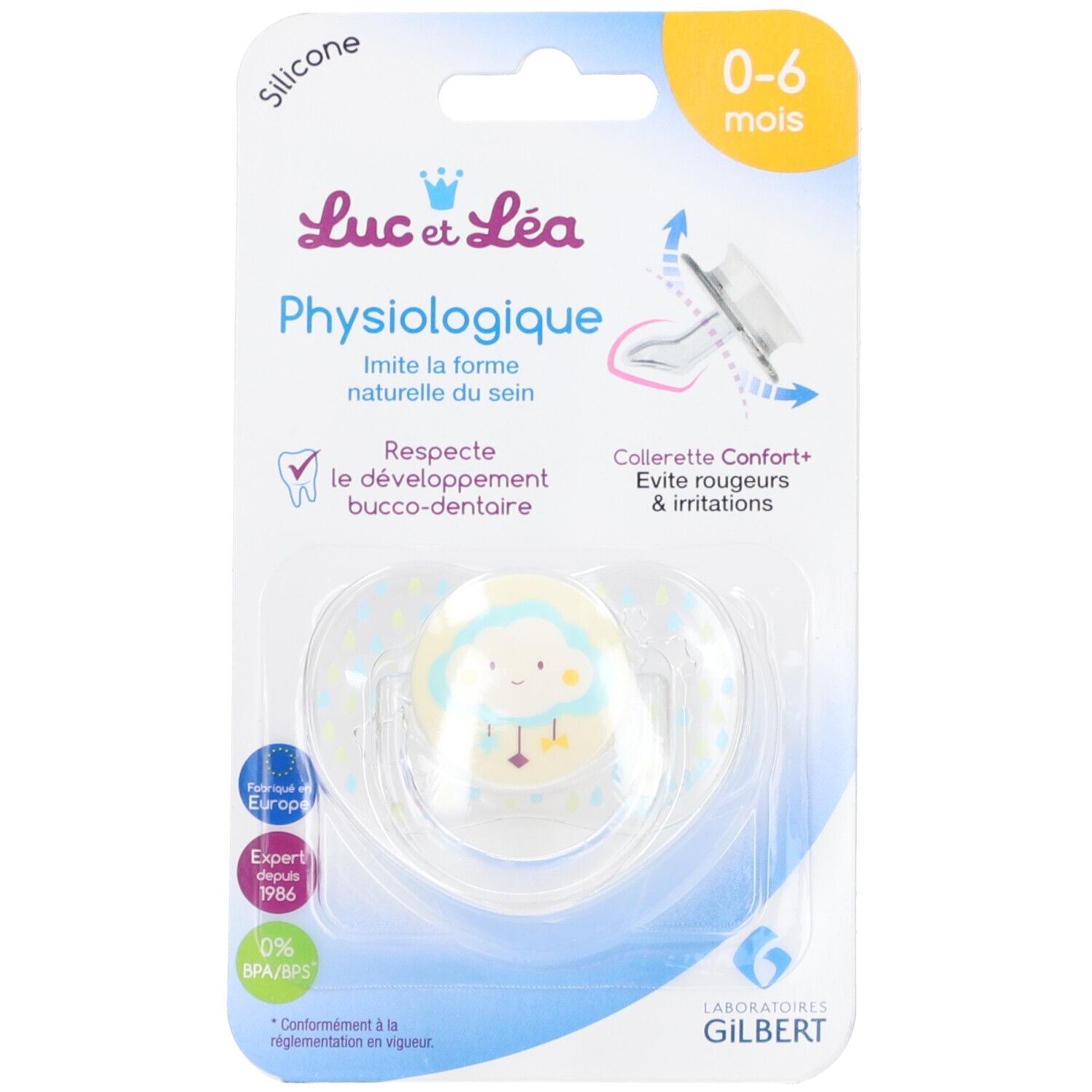 Luc & Léa Sucette Physiologique Silicone 0-6 mois Confort+