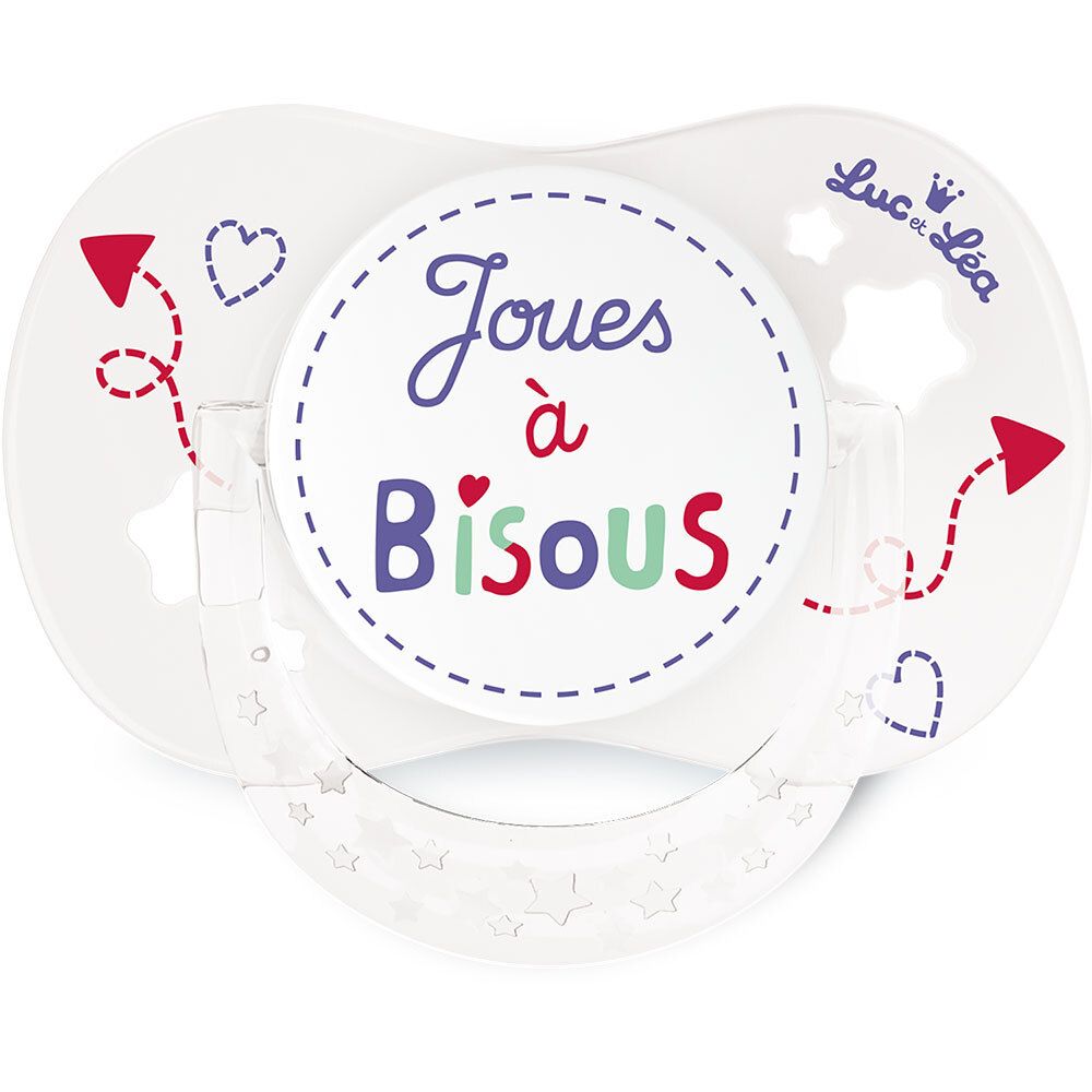 Gilbert Luc et Léa Sucette symétrique Joues à bisous +18 mois avec anneau