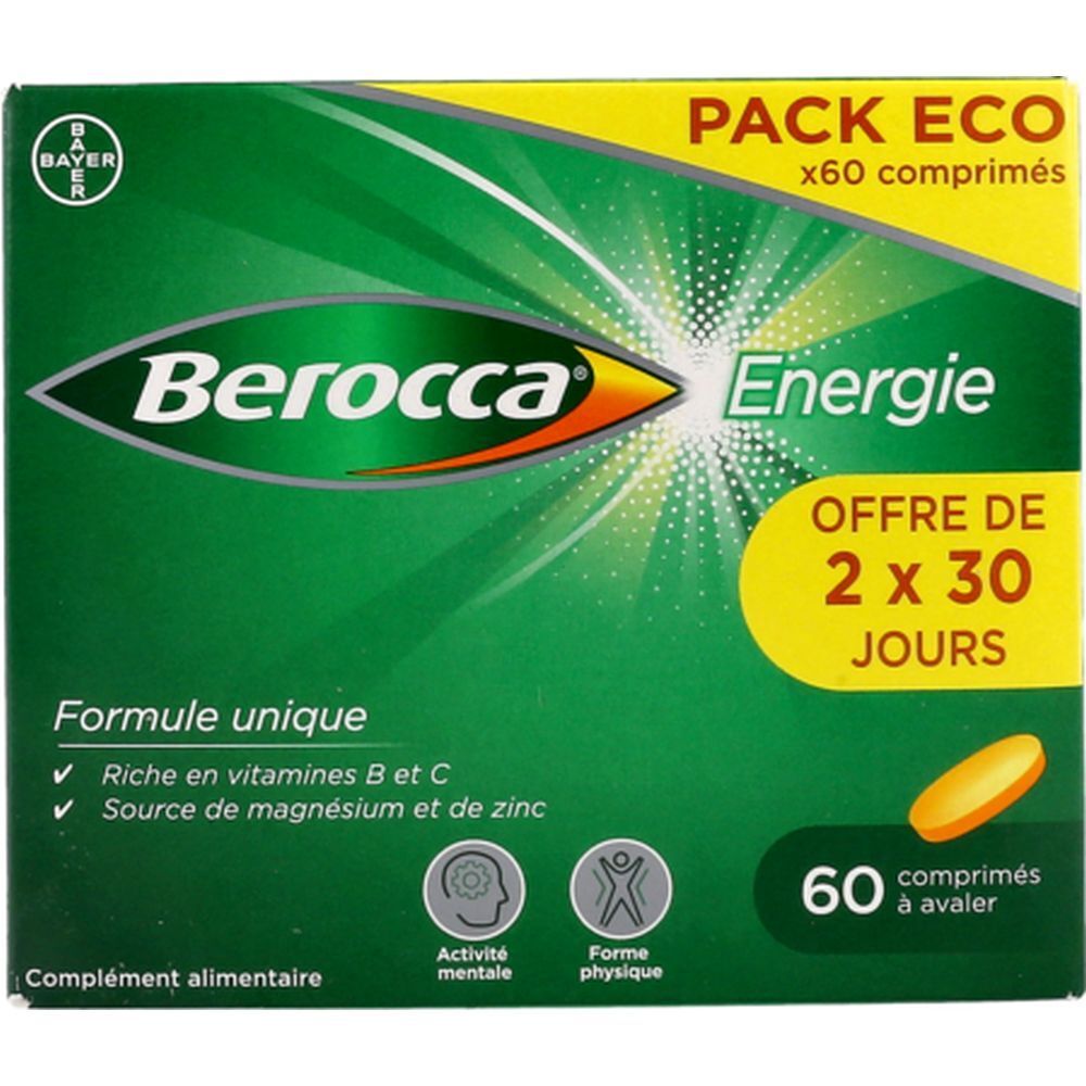 Berocca Energie Comprimé à Avaler, Comprimé, complément alimentaire à base de vitamines, d