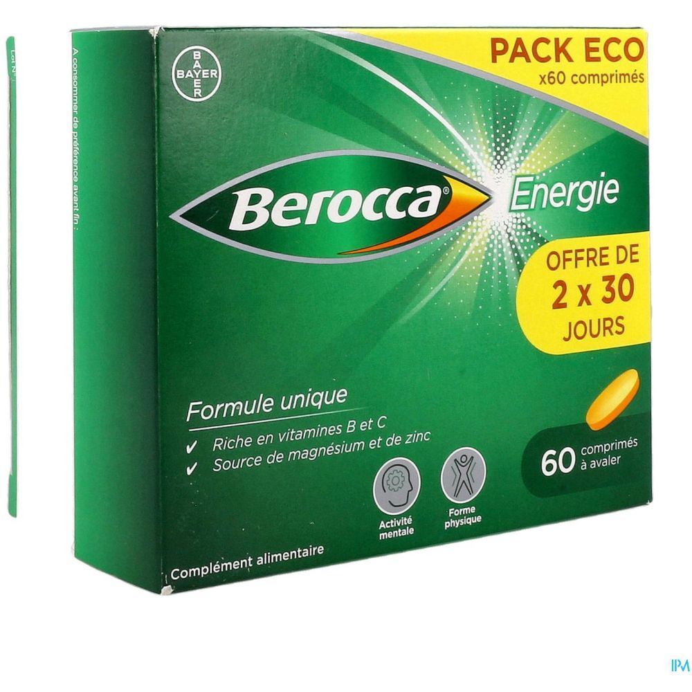 Berocca Energie Comprimé à Avaler, Comprimé, complément alimentaire à base de vitamines, d