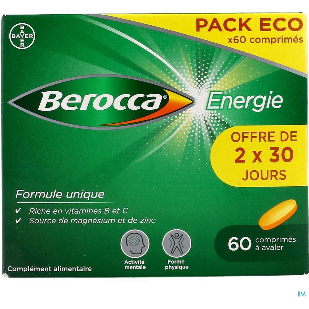 Berocca Energie Comprimé à Avaler, Comprimé, complément alimentaire à base de vitamines, d