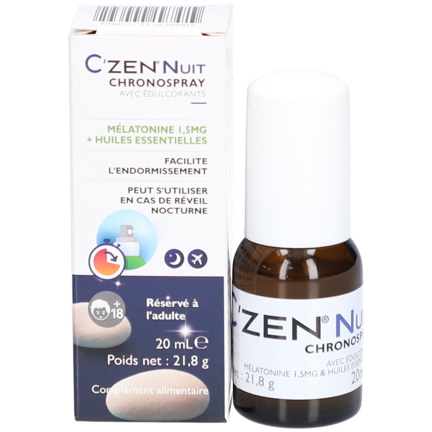 C'ZEN Nuit Chronospray Mélatonine Sous Forme Liposomale - Absorption Sublinguale Rapide 20 mL
