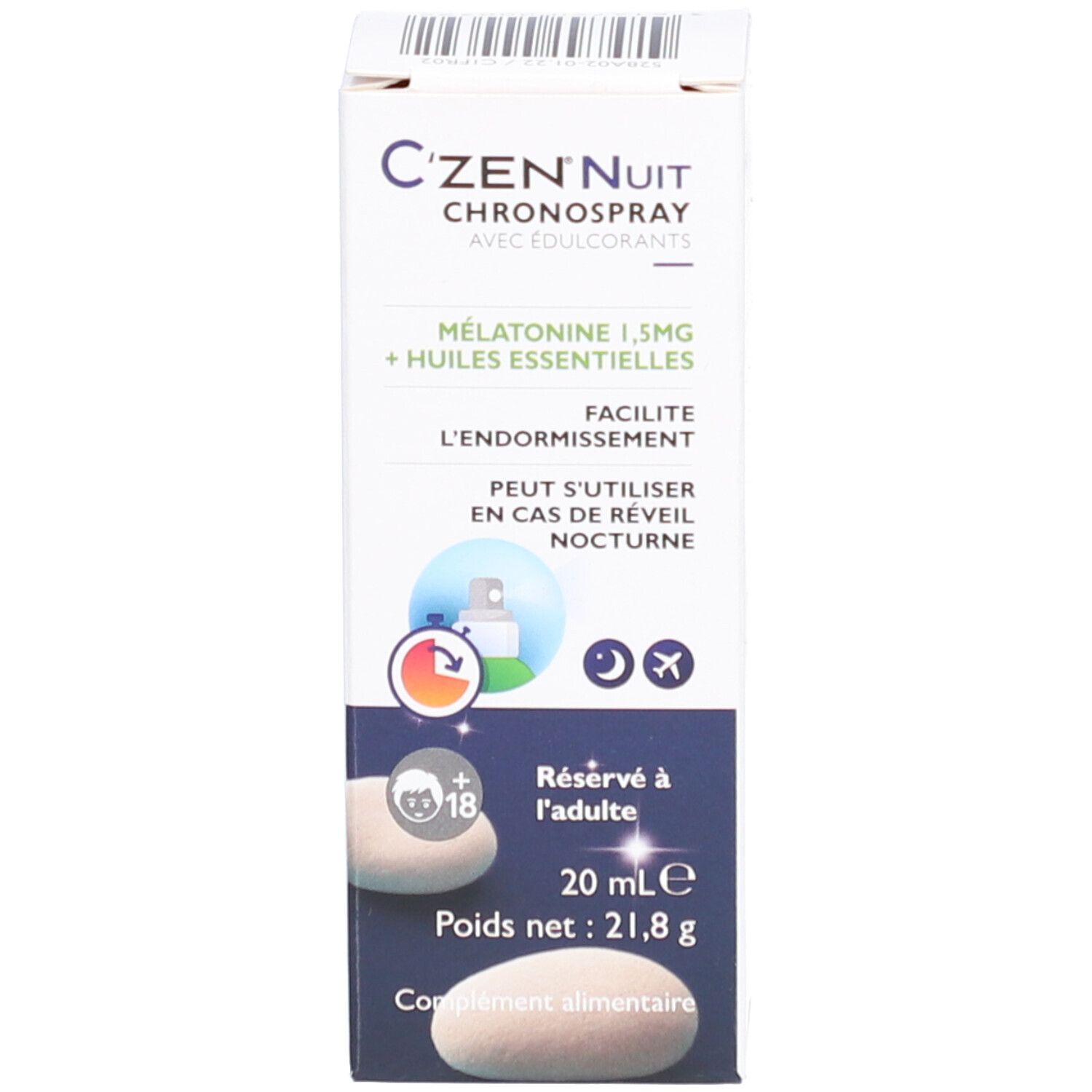 C'ZEN Nuit Chronospray Mélatonine Sous Forme Liposomale - Absorption Sublinguale Rapide 20 mL
