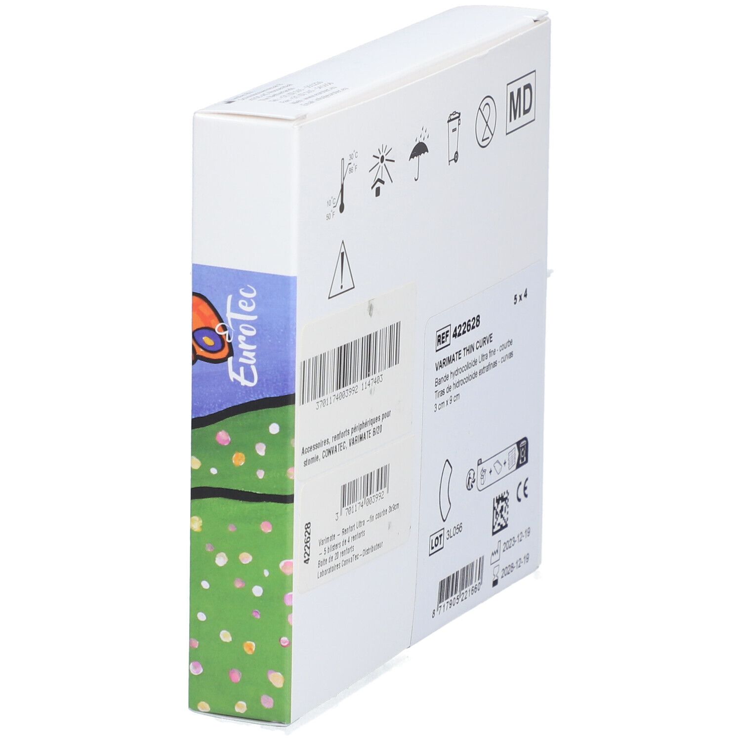 VARIMATE - Support hydrocolloïde ultrafin,  à usage unique pour poche. (ref. 422628) - bt