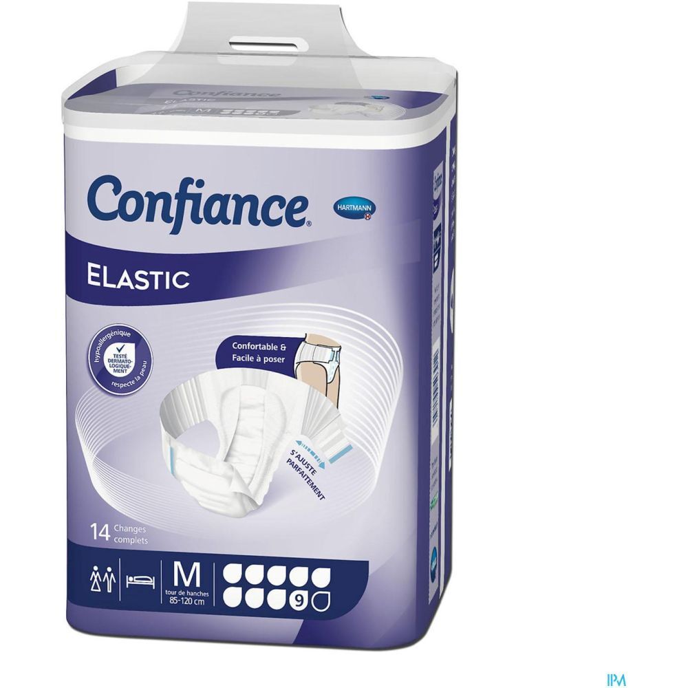 Paquet de protections Confiance Elastic, taille M, 14 unités. Avec ailes élastiques.