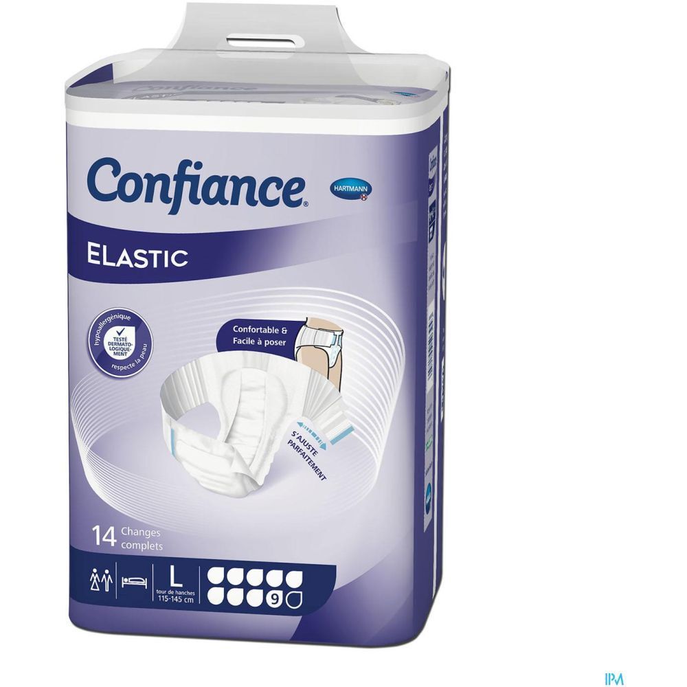 CONFIANCE ELASTIC 9 G - Change-complet hypoallergénique, avec ailes élastiques, incontinen