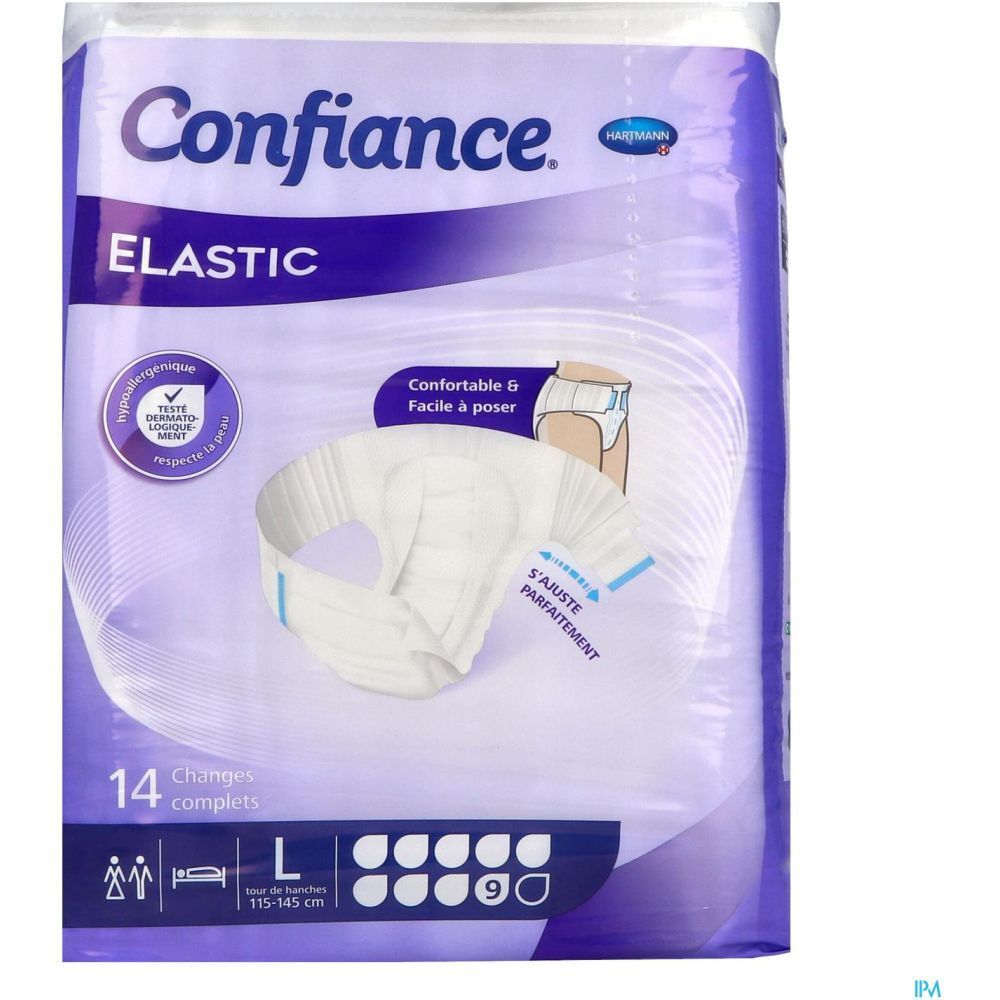 CONFIANCE ELASTIC 9 G - Change-complet hypoallergénique, avec ailes élastiques, incontinen