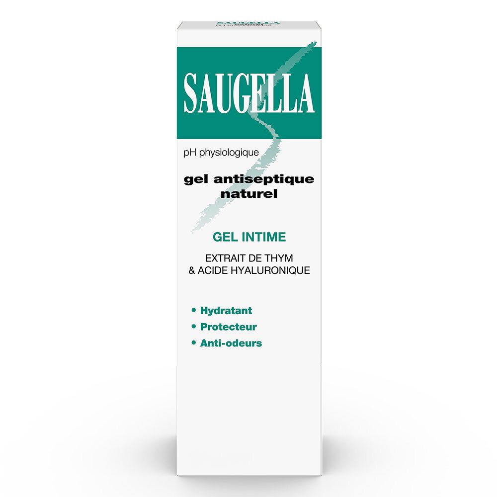 Saugella - Gel Antiseptique Naturel - Gel Hydratant – Protecteur – Anti-odeurs avec Sensation rafraîchissante prolongée A base de Thym et de l'acide Hyaluronique, 30 ml
