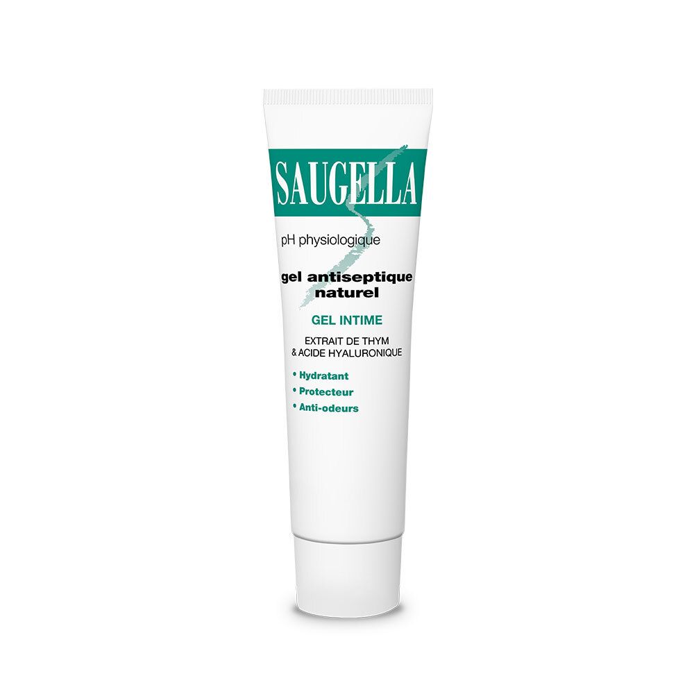 Saugella - Gel Antiseptique Naturel - Gel Hydratant – Protecteur – Anti-odeurs avec Sensation rafraîchissante prolongée A base de Thym et de l'acide Hyaluronique, 30 ml