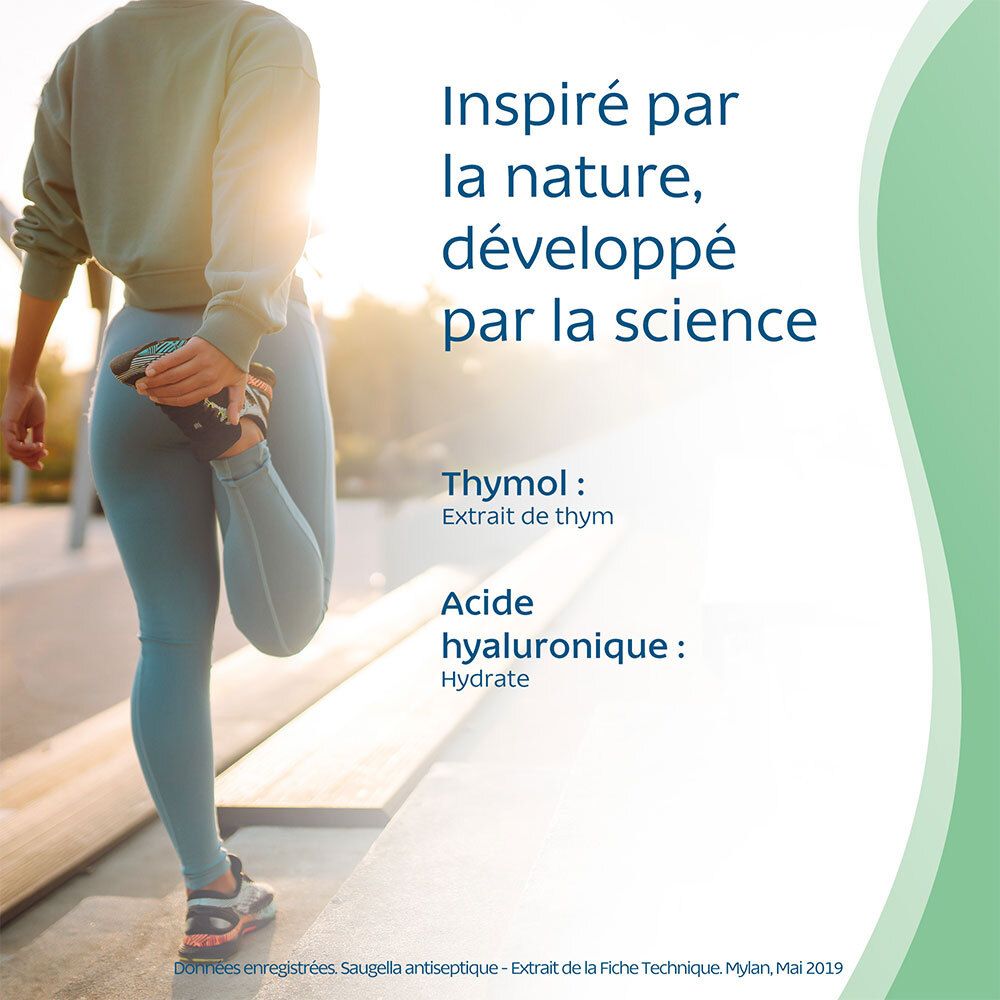 Saugella - Gel Antiseptique Naturel - Gel Hydratant – Protecteur – Anti-odeurs avec Sensation rafraîchissante prolongée A base de Thym et de l'acide Hyaluronique, 30 ml