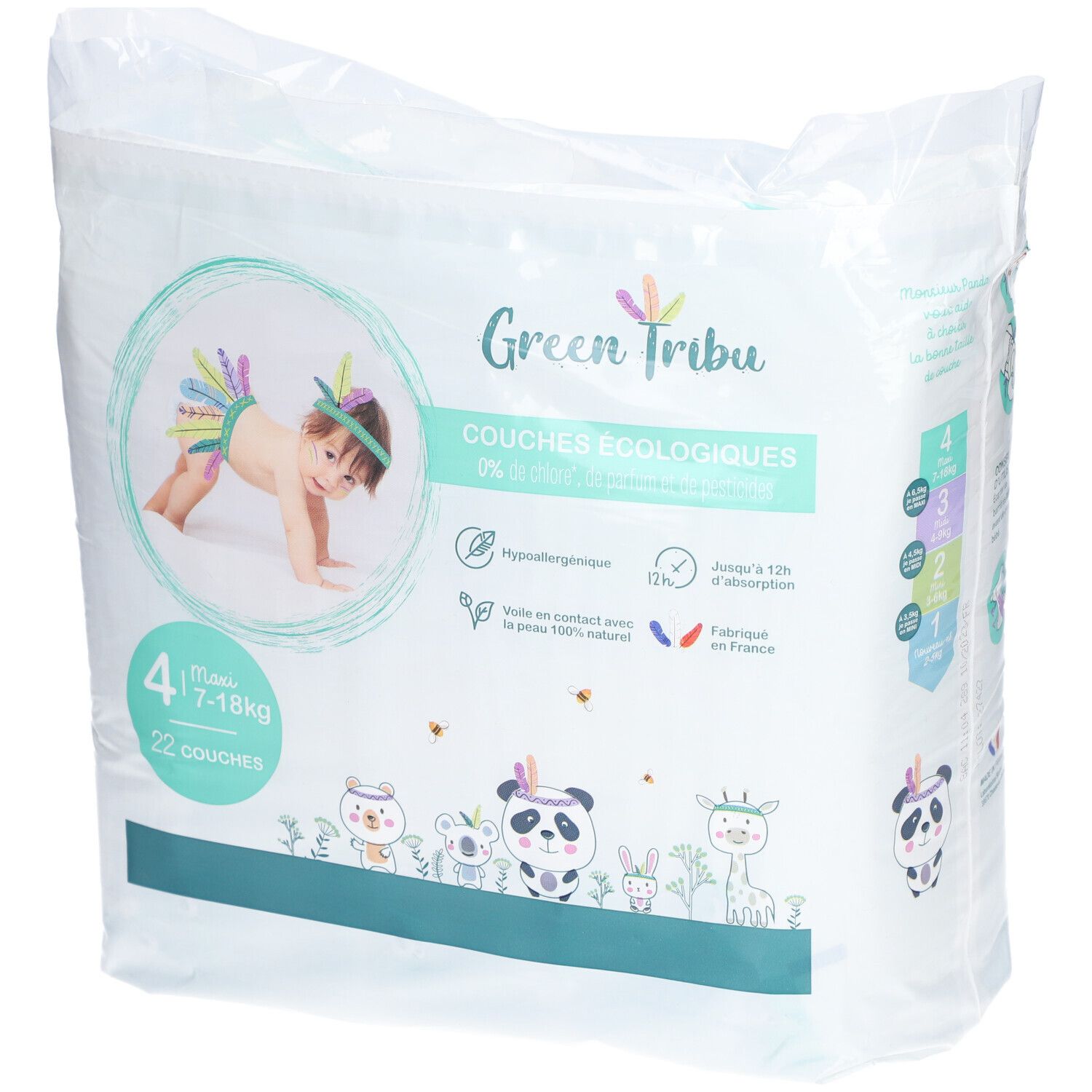 GREEN TRIBU Couches écologiques bébé Maxi Taille 4