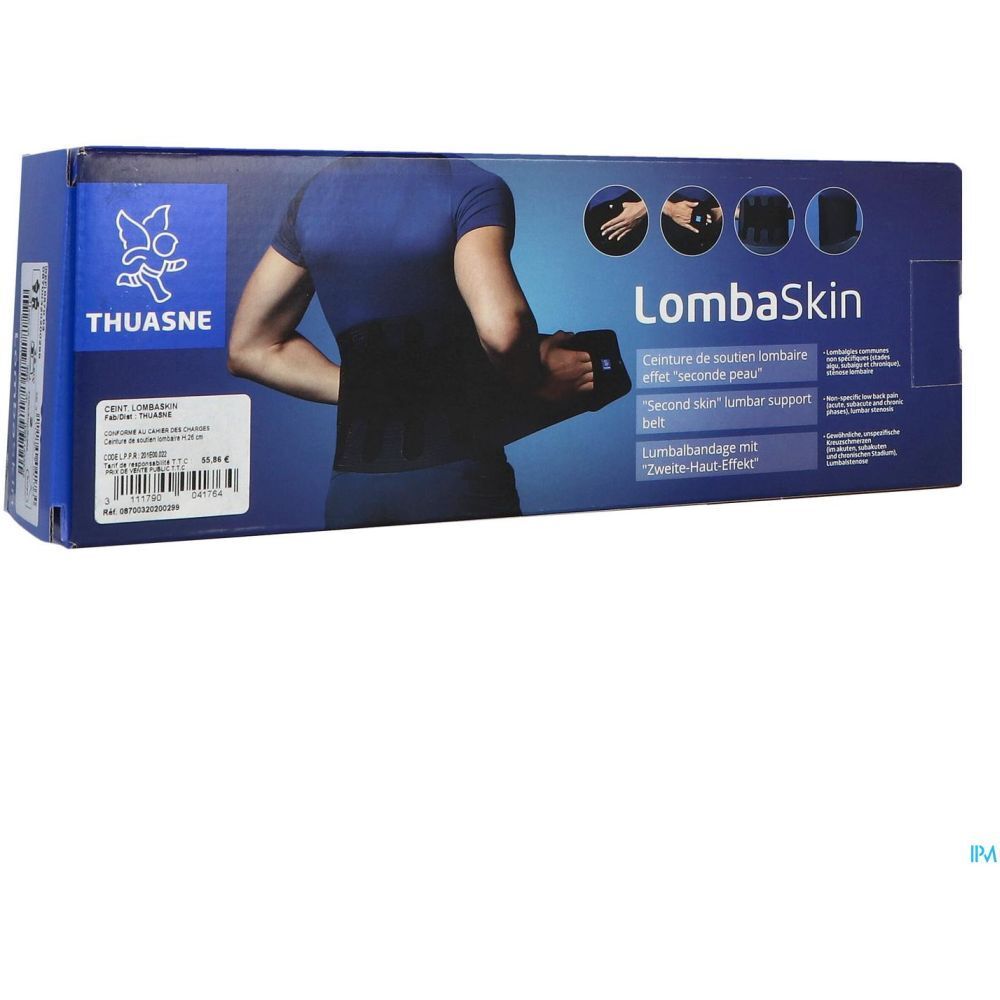 LOMBASKIN - Ceinture de soutien lombaire, effet seconde peau, hauteur 26 cm. Beige