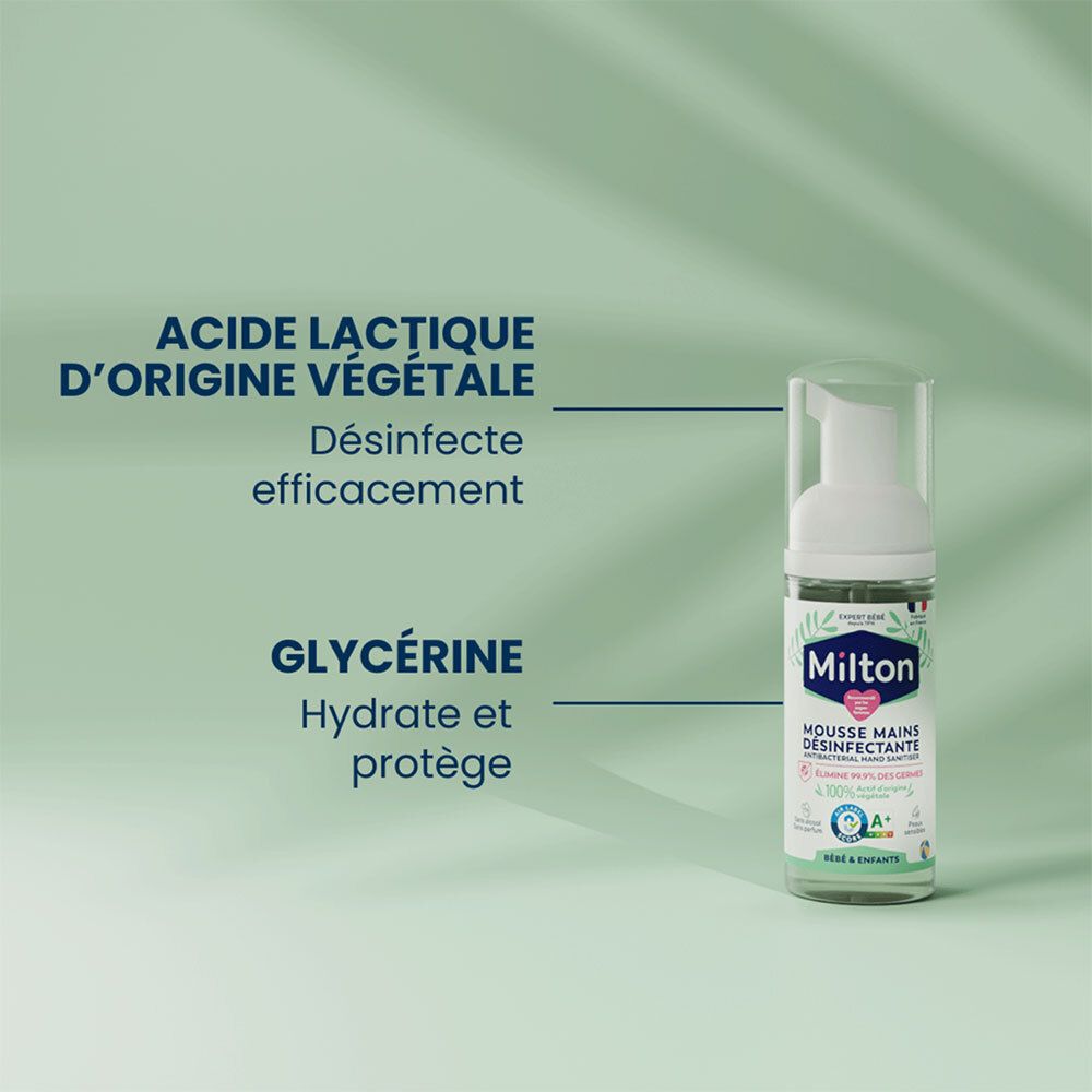 Flacon du produit. Texte: Acide lactique d'origine végétale. Glycérine. Hydrate et protège.