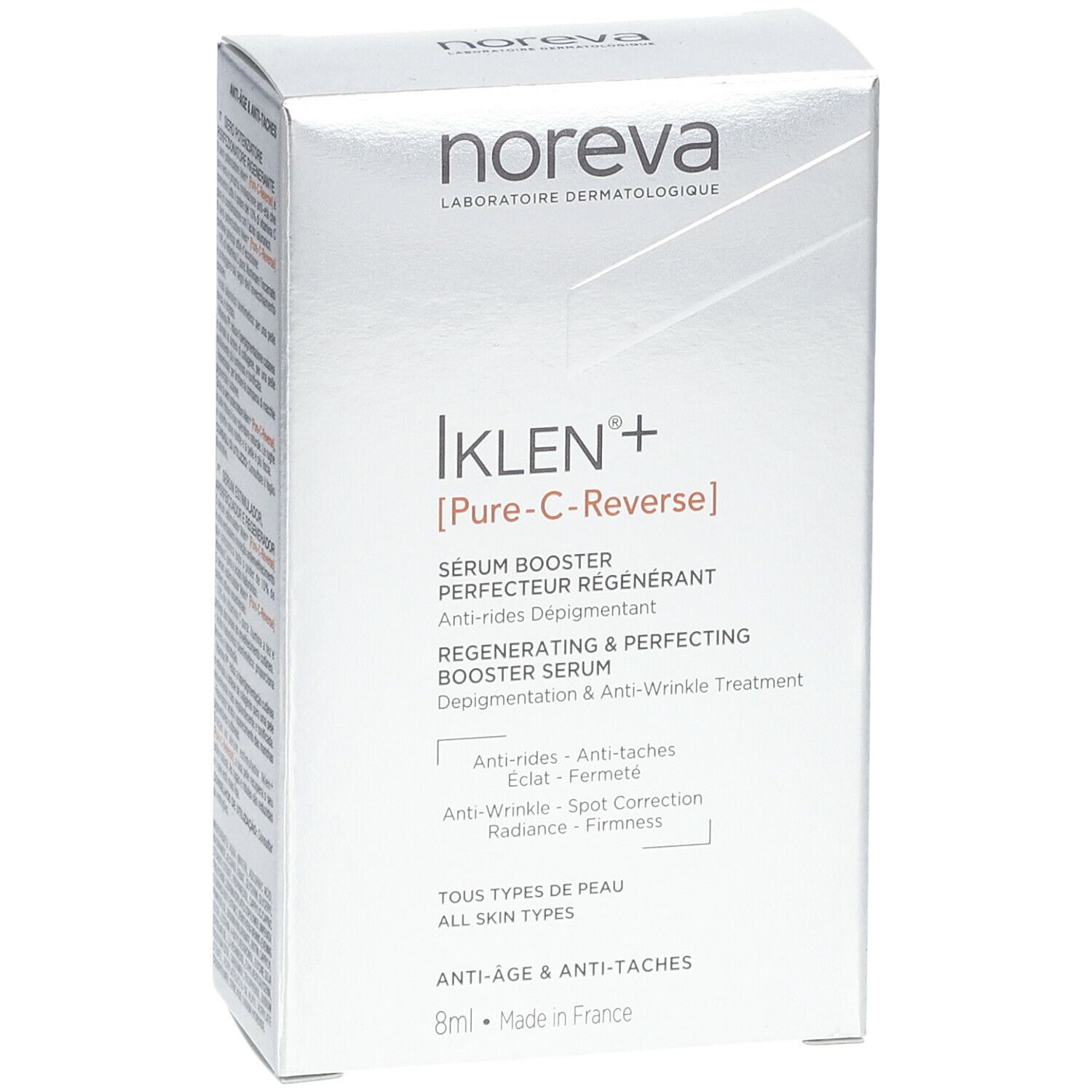 Emballage du produit avec nom et détails. Marque : noreva.