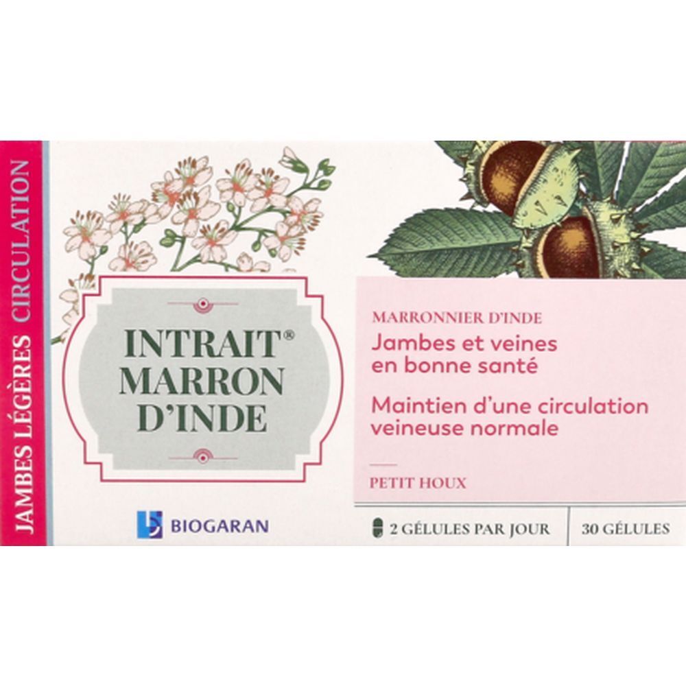 Intrait Marron d'Inde Jambes Légères Circulation, Gélule, complément alimentaire à base de