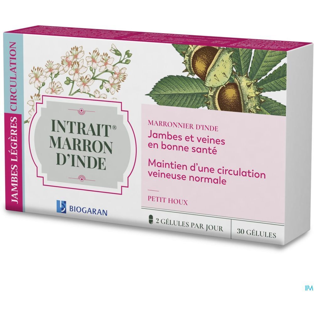 Intrait Marron d'Inde Jambes Légères Circulation, Gélule, complément alimentaire à base de