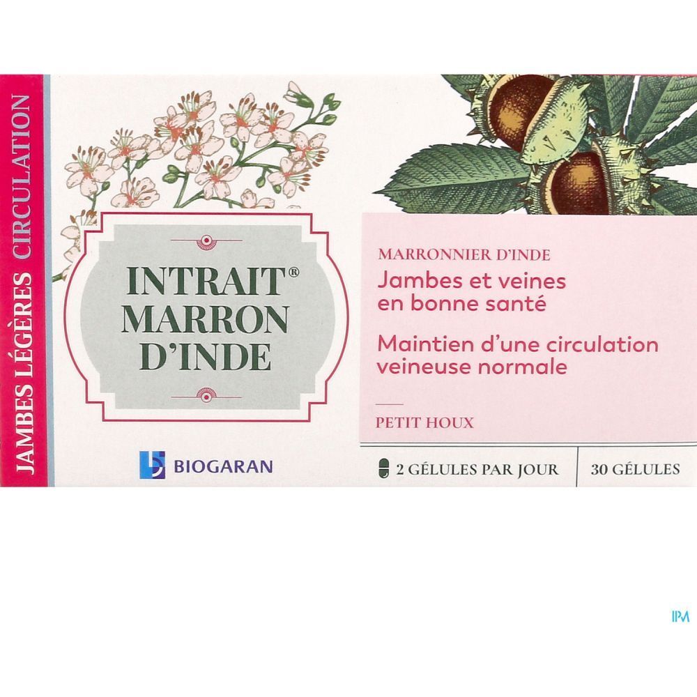 Intrait Marron d'Inde Jambes Légères Circulation, Gélule, complément alimentaire à base de